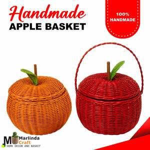 Cesta de Mimbre de Manzana Hecha a Mano - Product Image 1