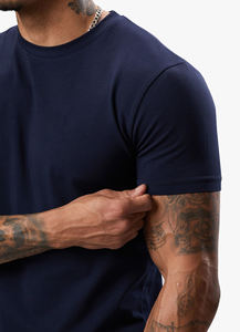 <b>Navy</b> <b>Blue</b> 100% Cotton <b>Mens</b> Athletic <b>T</b>-<b>Shirt</b> Short Sleeve Quick Dry Breathable Performance Gym Training Fitness Sportswear - Product Image 5