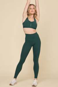 High Waist Full Length Solid Color Yoga <b>Leggings</b> Seamless With <b>Pockets</b> Spandex Nylon Women's - Product Image 5