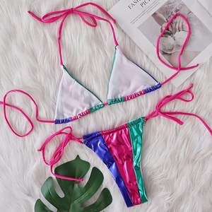 Conjunto de bikini para mujer, traje de baño de dos piezas con correas ajustables, tela elástica suave, traje de baño de playa para vacaciones de verano - Product Image 5