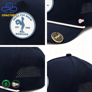 Casquettes de baseball et de golf personnalisées en maille perforée et avec marqueur bleu marine, avec cordon, pour le sport en plein air – Vente en gros directe usine - Product Image 2