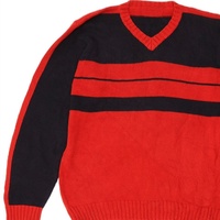 Cardigan en tricot pour femmes Divine Nine Sororities, rouge et noir contrastés, col en V, manches longues, rayé, classique, pour l'automne