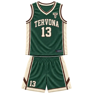 Conjunto de Uniforme de Baloncesto Personalizado para Hombre en Verde Crema, Jersey sin Mangas con Cuello en V y Pantalones Cortos con Paneles Laterales, Nombre y Número del Equipo, Ropa Deportiva al Por Mayor - Product Image 3