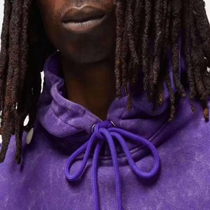 Sweat-shirt à capuche pour homme en coton French Terry, couleur violet délavé, avec poche, coupe classique, style streetwear décontracté - Product Image 6