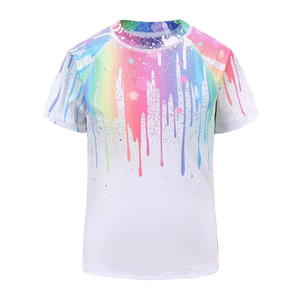 T-shirt de sport pour homme à col rond, manches courtes, séchage rapide, camouflage dégradé, polyester, coupe classique, impression par sublimation, pour la natation - Product Image 6