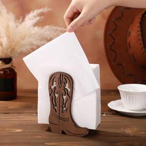 1 Pieza Soporte para Servilletas con Forma de Bota de Vaquero del Oeste, Dispensador de Servilletas Rústico para Mesa de Cocina, Decoración de Pie para el Hogar - Product Image 3