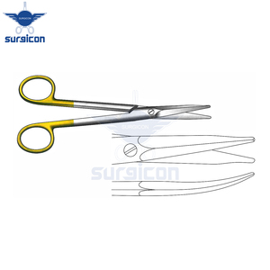 Ciseaux chirurgicaux incurvés de 16,5 cm (6-1/2 pouces) en carbure de tungstène doré TC, en acier inoxydable de précision - Product Image 3