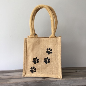 Sacs fourre-tout en jute écologiques de taille moyenne avec œillets, motif lettres, pliables, personnalisables, avec poignée en corde réglable, pour courses et supermarché - Product Image 6