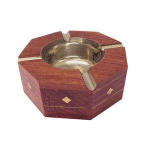 Natural acacia wood <b>ashtray</b> Handmade wooden <b>ashtray</b> with cigar holder Solid wood smoking accessories - Product Image 1