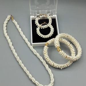 Pearl <b>Mala</b> <b>Necklace</b> Bridal Pakistani Indian Jewelry Artificial Pearl <b>Necklace</b> set Women Wedding Jewelry - Product Image 2