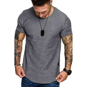 เสื้อยืดผู้ชายดีไซน์ใหม่ ทรงปกติ สวมใส่สบาย ฤดูร้อน แขนสั้น ผ้าถัก 100% คอตตอน รับผลิตตามแบบ (OEM) คุณภาพสูง ผ้าฝ้าย 100% - Product Image 4