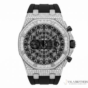 นาฬิกา Audomer Piguat Royal Oakk Offshore Chronograph Diamond ขนาด 42 มม. ตัวเรือนสแตนเลสสตีลทรงแปดเหลี่ยม หน้าปัดอะนาล็อก กระจกแซฟไฟร์ ควอตซ์ แฟชั่น - Product Image 1
