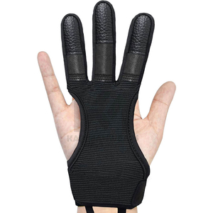 Gant de tir à l'arc professionnel |   Équipement de performance texturé minimaliste et discret, entièrement noir |   Prix direct usine - Product Image 1