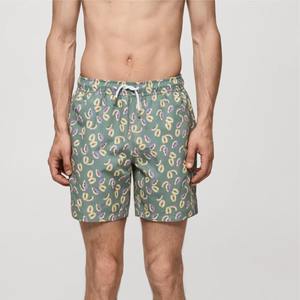 Short de bain pour homme en tissu polyester/coton, doux, séchage rapide, taille élastique, uni, décontracté, personnalisé par sublimation - Product Image 3