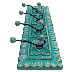Smart Art Wood Carving Green Washed Decor 4 <b>Hooks</b> <b>Wall</b> <b>Key</b> <b>Hook</b> Handmade <b>Wall</b> Mount <b>Key</b> Hanger <b>Wall</b> Personalized Engineered Wood - Product Image 4