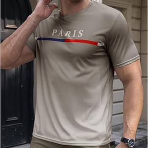 T-shirt à manches courtes pour homme, col rond, imprimé graphique, dégradé, t-shirt décontracté d'été, haut classique - Product Image 4