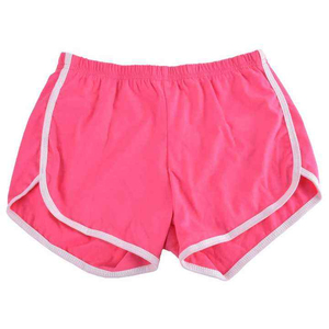 Shorts de sport tricotés roses pour femme, taille élastique, respirants, couleur unie, coupe régulière, taille mi-haute – Qualité supérieure, Offre Spéciale - Product Image 1