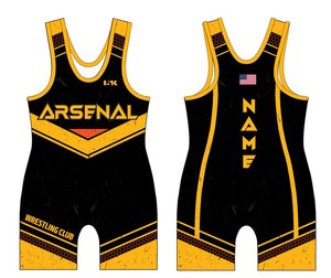 Maillot de lutte sans manches en polyester, coupe ajustée, avec impression de lettres, unisexe, impression par sublimation - Product Image 1