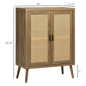Credenza in Rovere Massiccio con Ante in Rattan, Realizzata a Mano per Villa, Fattoria, Sala da Pranzo, Soggiorno, Cucina, Bar Domestico - Product Image 3