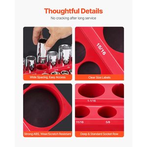 Set Organizzatore per Bussole Magnetiche con Etichette Trasparenti per Bussole SAE da 1/4", 3/8", 1/2" - 3 Pezzi - Product Image 5