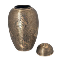 Urne funéraire en laiton de style américain, personnalisable, à motif floral, écologique et haut de gamme, accessoires pour cercueil commémoratif pour animaux de compagnie