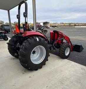 Tractor Rojo 4x4 con Cargador Frontal, Tractor Utilitario para Jardín con Transmisión de Engranajes, Multifuncional - Product Image 6