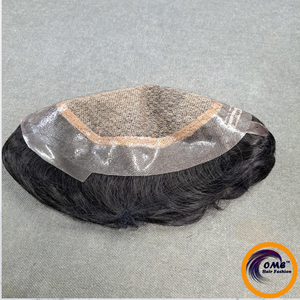 OME 100% Remy Indian Human Hair Silk Base <b>Wig</b> for <b>Men</b> 8 Inch Straight Natural Look - Product Image 4