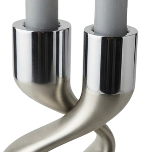 Candelabro Moderno de Metal Plateado en Forma de S, Centro de Mesa Curvo para Decoración del Hogar - Product Image 3