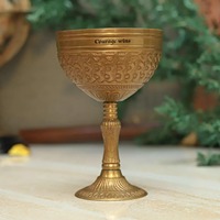 Gobelet gravé personnalisé, verre à vin médiéval, gobelet médiéval Renaissance, en laiton fait main, cadeaux pour mariage et anniversaire