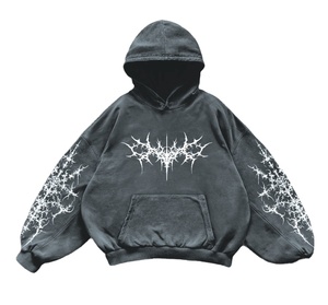 Sudaderas con Capucha Cortas y Holgadas para Hombre, Impresión Digital Personalizada, Corte Regular, 100% Poliéster, Lavado Ácido, Sudadera de Invierno - Product Image 2