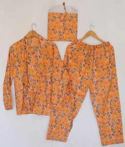 ชุดนอนผ้าฝ้ายพิมพ์ลายดอกไม้ แขนยาว สองชิ้น สไตล์ลำลอง มีกระเป๋า สำหรับผู้หญิง ขายส่ง - Product Image 5