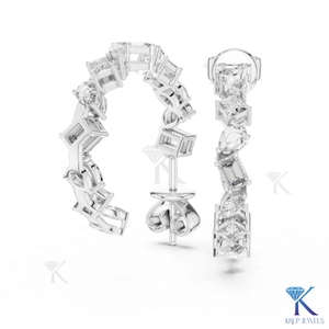 Pendientes de Oro Sólido de 14K con Doble Halo y Diamantes Cultivados en Laboratorio, Corte Brillante, para Mujer, con Cierres de Rosca Seguros, Diseño de Lujo - Product Image 2