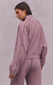 Conjunto Deportivo de Dos Piezas para Mujer, Chaqueta con Cierre y Pantalones Jogger, Ropa Casual para Estar en Casa, Conjunto Cómodo a Juego, Color Sólido - Product Image 5