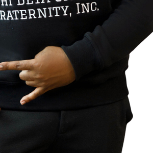 T-shirt en chenille noir pour homme Phi Beta Sigma Big Sigma, avec lettres grecques, vêtement de fraternité premium, manches courtes, coupe classique - Product Image 5