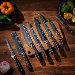 Juego de Cuchillos de Chef de Acero de Damasco al por Mayor, con Mango de Madera Hecho a Mano, Cuchillería Profesional de Cocina, Fabricante OEM al por Mayor - Product Image 6
