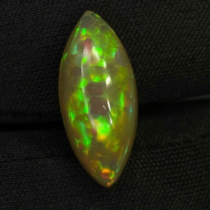 Ópalo etíope natural multicolor con efecto fuego, corte marquesa cabujón. Ópalo para joyería. Ópalo con patrón de panal de abeja. - Product Image 1
