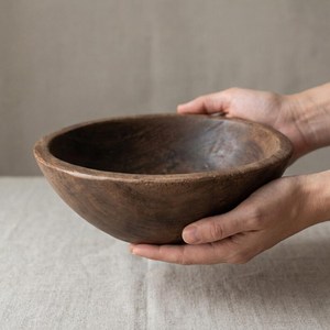 Large Handmade <b>Rustic</b> Wooden Salad Bowl Natural <b>Wood</b> Serving Kitchen Decor Fruit Bowl Minimalist Table Centerpiece - Product Image 5