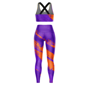 Wholesale Sports Wear Sublimation Printing Yoga Wear Ladies Sports <b>Bra</b> and Leggings Set Made In Spandex polyester Material - Product Image 5
