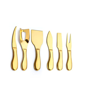 Brass <b>Cheese</b> <b>Set</b> 6 PCS Royal Gold Plated Brass <b>Cheese</b> <b>Set</b> With Designer Short Handle Sustainable Brass Handle <b>Cheese</b> Knives <b>Sets</b> - Product Image 1