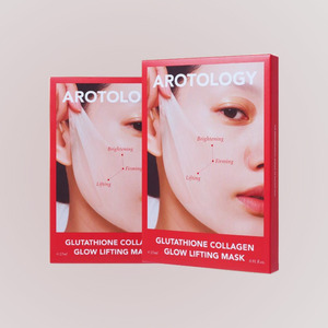 มาส์กหน้าคอลลาเจน อโรทอลโรจิ กลูต้าไธโอน คอลลาเจน โกลว์ ลิฟติ้ง มาส์ก 5 แผ่น สีชมพู ผลิตในเกาหลี - Product Image 1