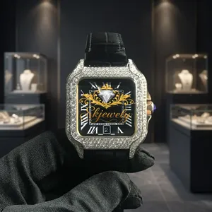 Reloj de Lujo con Moissanita y Cuarzo, Esfera de Acero Inoxidable, Cierre Oculto, Resistente al Agua, Personalizado - Product Image 1