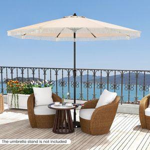 Sombrilla de Patio de 9 pies con Protección Solar, Elegante Sombrilla para Jardín, Piscina, Balcón, Decoración de Patio - Product Image 4