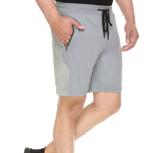 Shorts Bermuda gris pour hommes, couleur unie, avec cordon de serrage à la taille et poches, style décontracté - Product Image 4