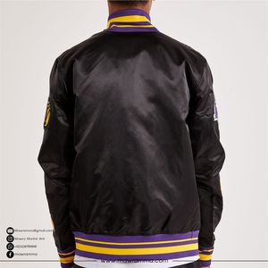 Chaqueta Bomber de Satén con Parches Premium, Bordado Personalizado, Chaqueta Varsity Unisex, Ropa Urbana de Alta Calidad, Apliques, Letterman OEM - Product Image 2