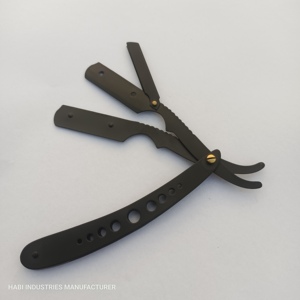 Hot Selling Custom Logo and Color Barber Shaving Straight Razor Customized Folding blade Custom Black <b>Scissors</b> Wholesaler - Product Image 4