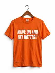 Move on and Get Hotter Mens <b>Orange</b> Short Sleeve O-Neck Casual Breathable <b>T</b>-<b>Shirt</b> Regular Fit 320g Jersey Fabric - Product Image 4