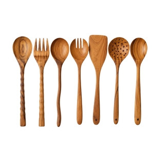 Cucharas de Madera de Acacia Natural al por Mayor, Juego de Utensilios de Cocina de Grado Alimenticio, Cucharas de Madera Personalizadas para Cocina - Product Image 6