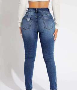 Best Quality Custom Logo High <b>Waist</b> Ripped Wide Leg <b>Jeans</b> Women Vintage Distressed Denim Pants Best Selling Denim <b>Jeans</b> - Product Image 4