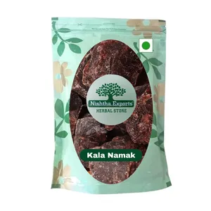 Sel de roche noire Kala Namak Sel noir Namak Sel entier d'herbes séchées et crues Aide à corriger les propriétés digestives