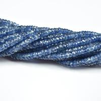 Perles de kyanite bleu indigo naturel facettées en forme de rondelle, 3-5 mm, pierres de kyanite en vrac pour la fabrication de bijoux, vente en gros
